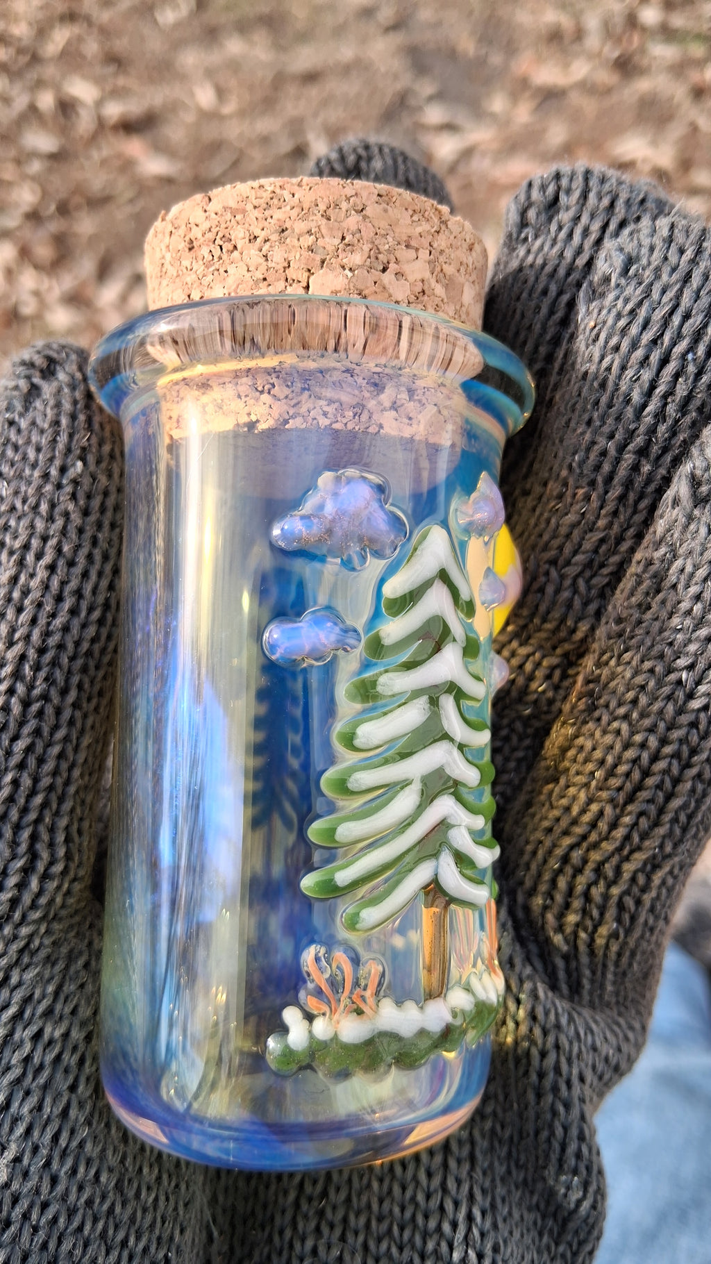 Snowy Forest Scene Jar