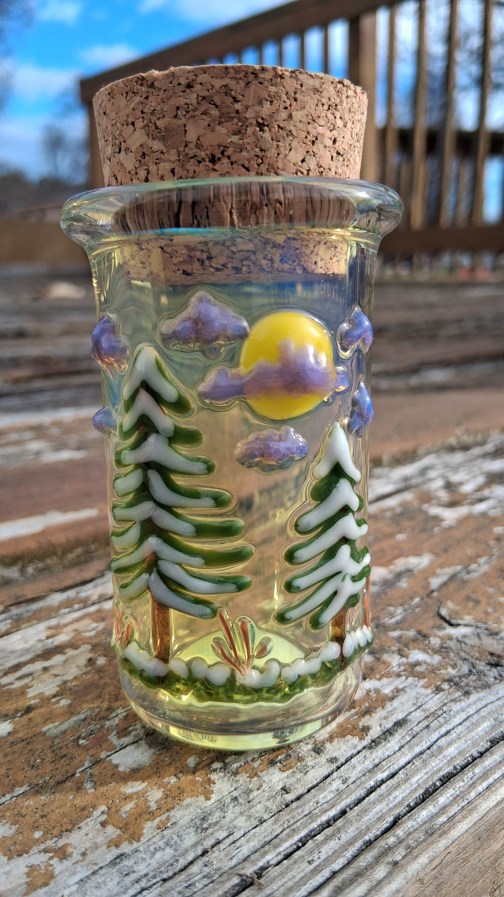 Snowy Forest Scene Jar