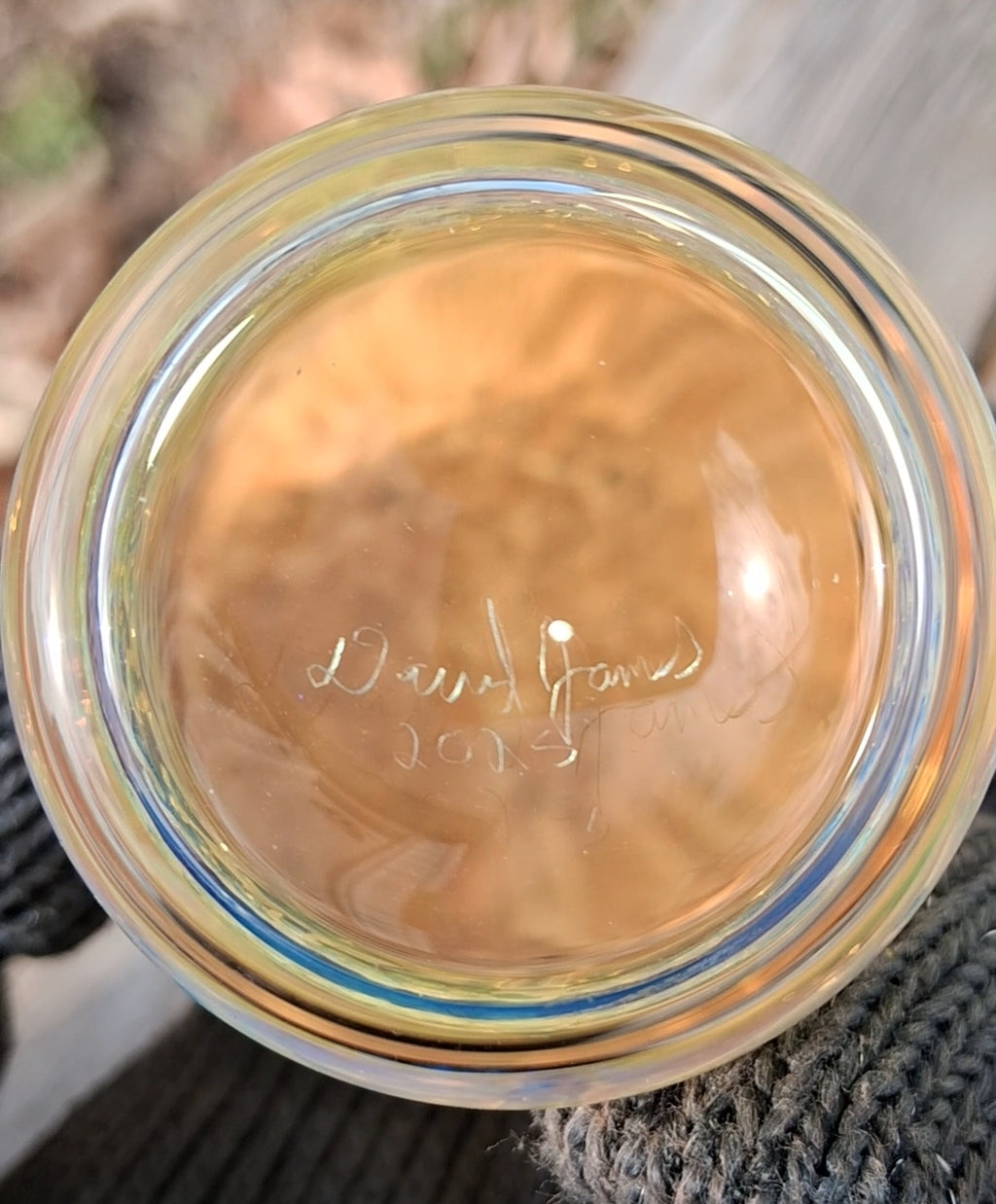 Fumed forest landscape scene jar