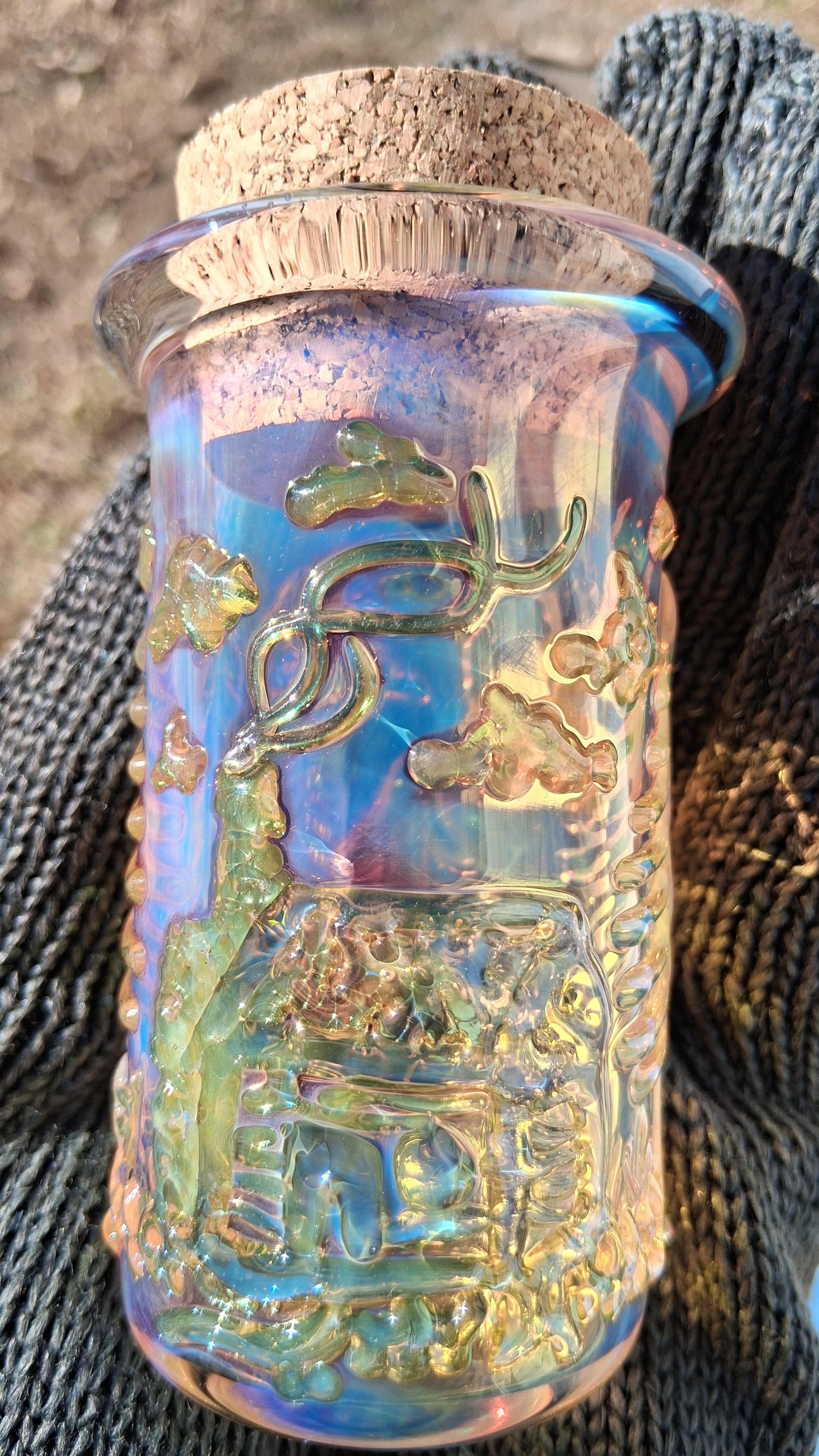 Fumed Glass Cabin in the Woods jar