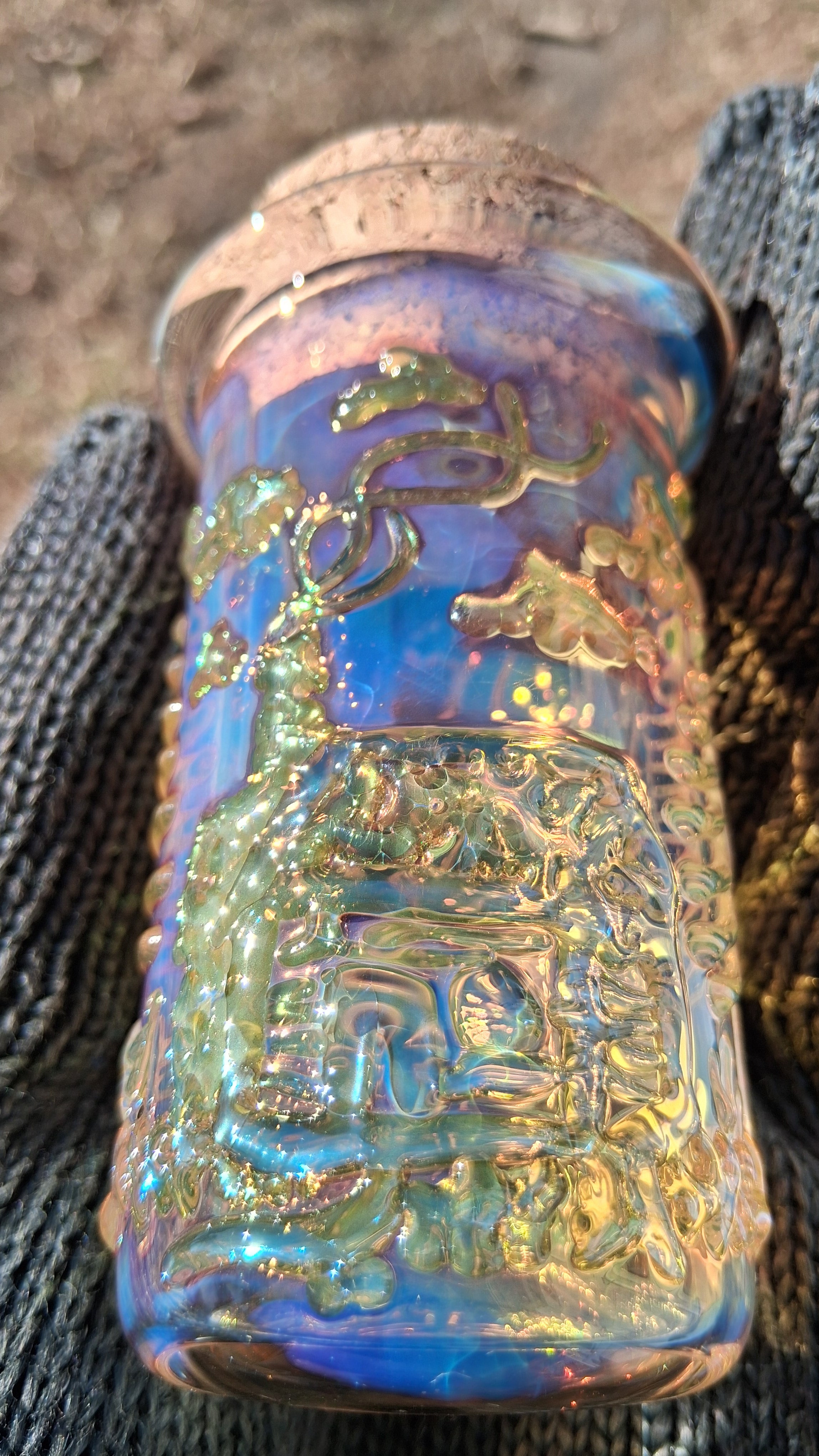 Fumed Glass Cabin in the Woods jar