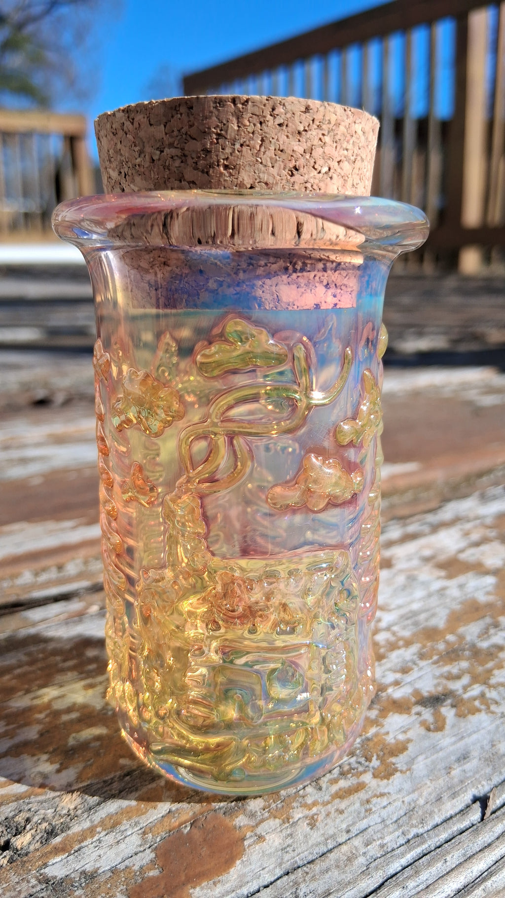 Fumed Glass Cabin in the Woods jar