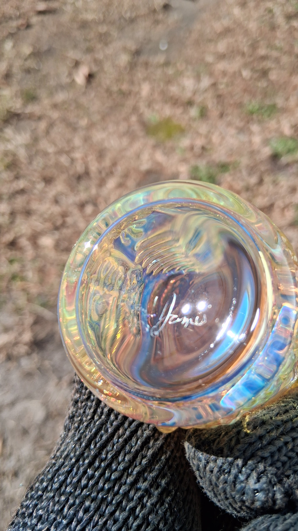 Fumed Glass Cabin in the Woods jar