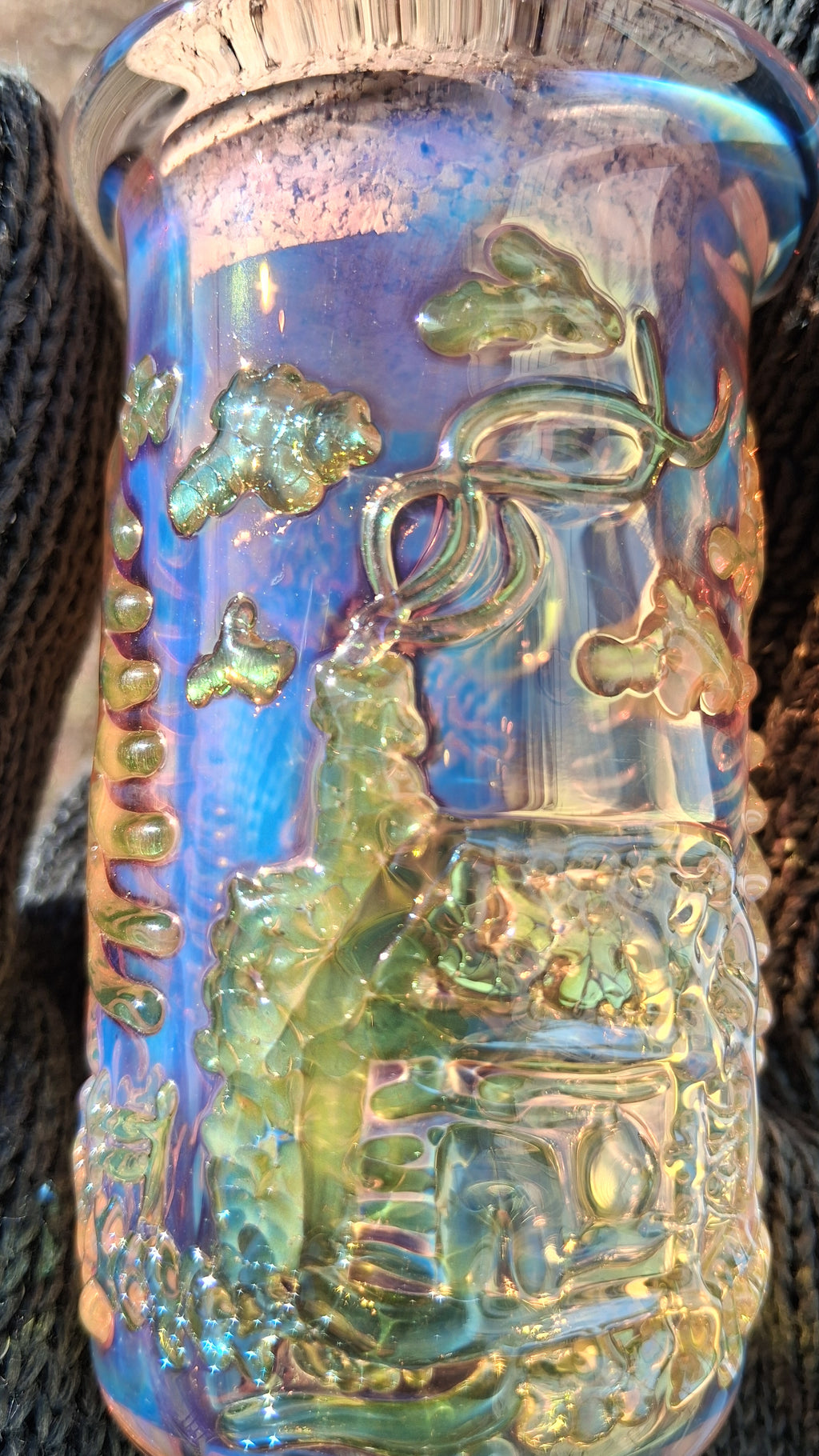 Fumed Glass Cabin in the Woods jar